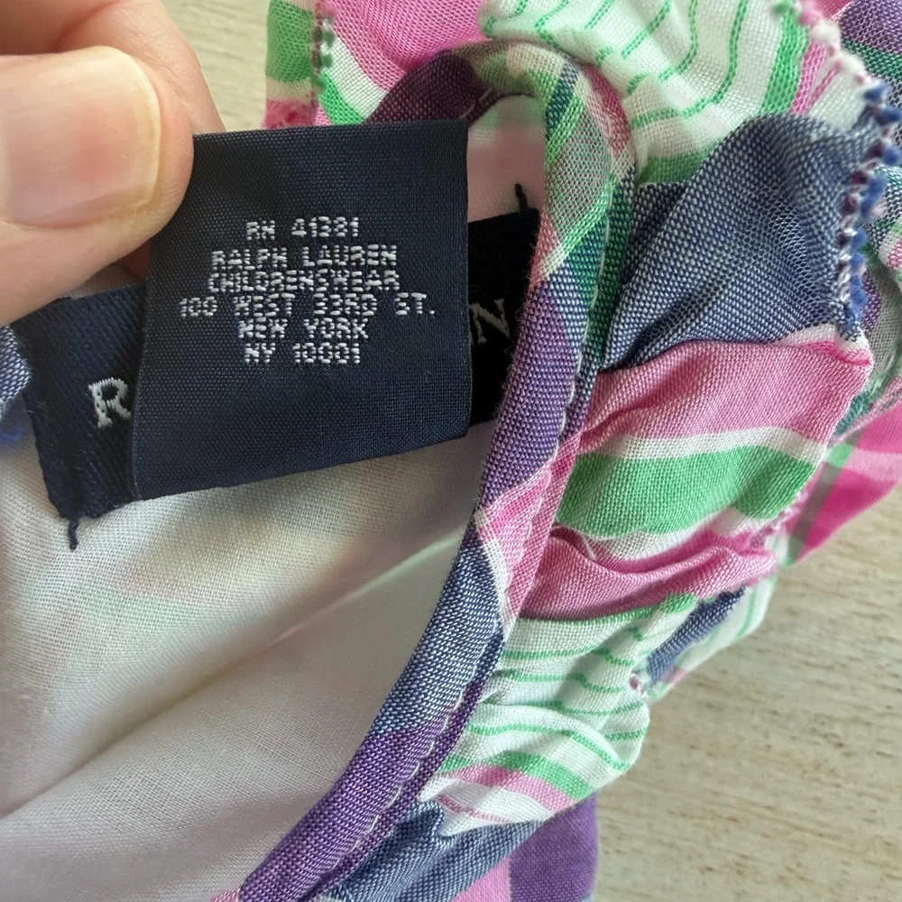 Ralph Lauren Baby Plaid Ruffle Dress Multi-Color, 9 Months
